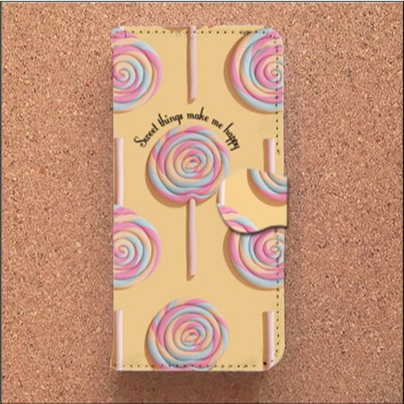 iPhone Android スマホケース 手帳型 ケース 可愛い かわいい キャンディ カラフル オシャレ スイーツ 3枚目の画像