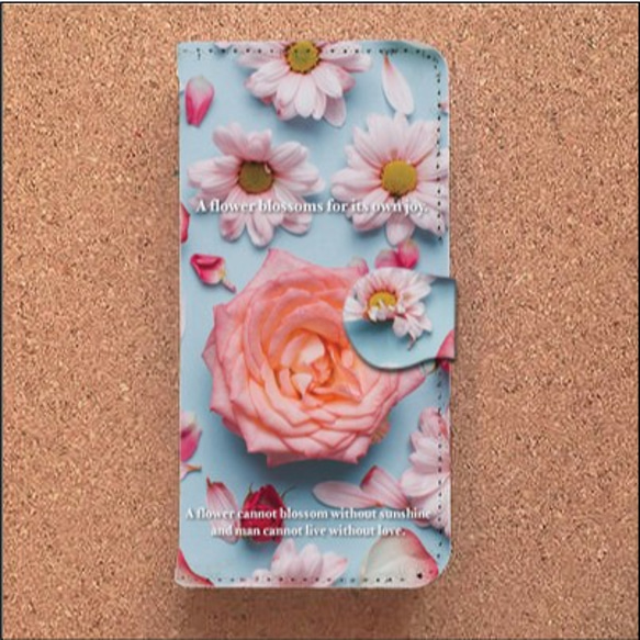 iPhone Android スマホケース 手帳型 ケース 可愛い かわいい おしゃれ バラ 薔薇 フラワー 花 花柄 2枚目の画像