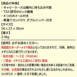 スーツケース オーダー キャリーバック バッグ バックキャリーケース ケース 旅行 機内持ち込み トラベル オリジナル 10枚目の画像