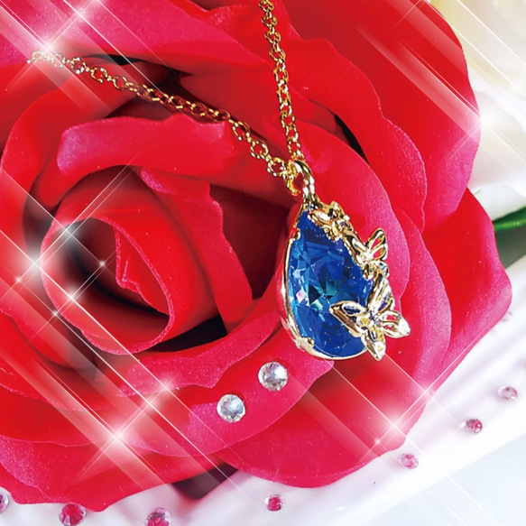 スワロフスキー★バタフライと花　置物 スワロフスキー☆バタフライと花置物