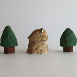 【抽選】木彫り人形ねこ　こげ茶ペルシャ　[CCF-005] 3枚目の画像