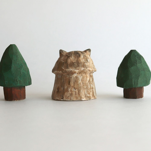 【抽選】木彫り人形ねこ　こげ茶ペルシャ　[CCF-005] 4枚目の画像