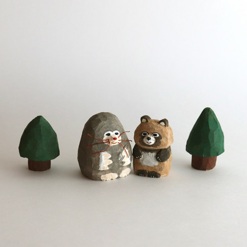 抽選】木彫り人形 こだぬきちゃん [CCF-009] その他置物 BUNi PUNi