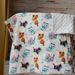 寶寶禮物-Baby blanket-淘氣貓咪寶寶毯/豆豆毯 第5張的照片