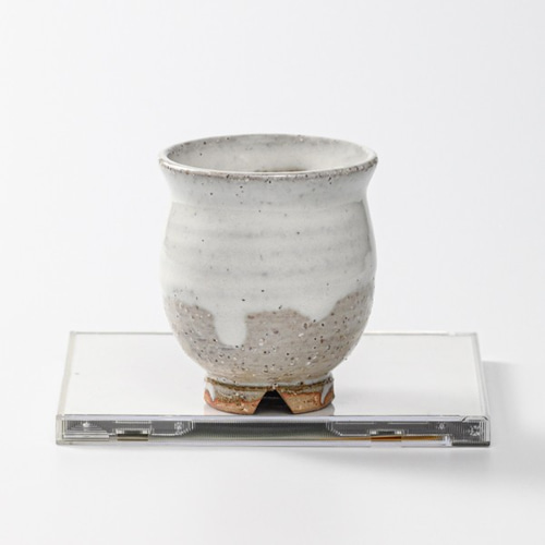 萩焼伝統的工芸品】湯呑小白萩掛分け丸(No21) 湯呑み 伝統的工芸品萩焼