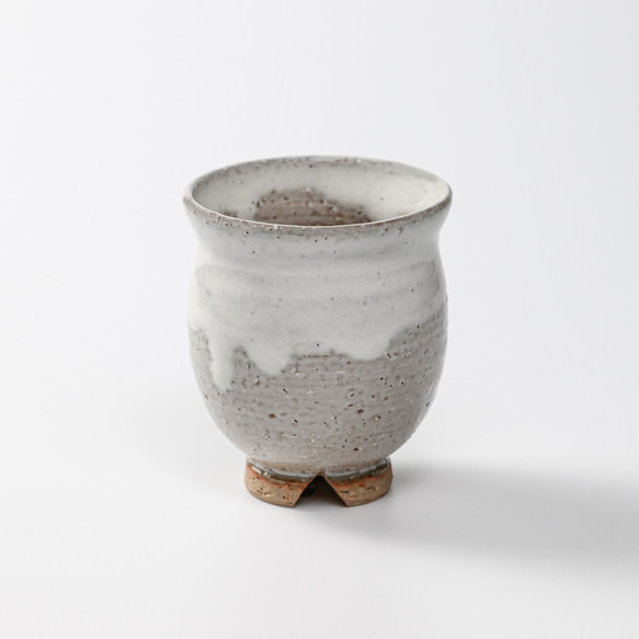 萩焼伝統的工芸品】湯呑大白萩掛分け丸(No61) 湯呑み 伝統的工芸品萩焼