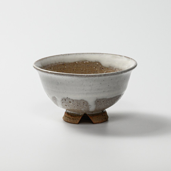 萩焼伝統的工芸品】飯碗小白萩掛分け朝顔(No322) 茶碗・めし碗 伝統的