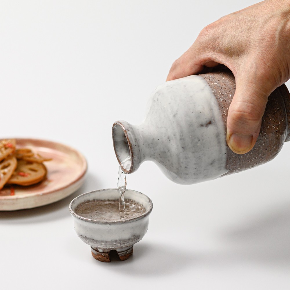 【萩焼伝統的工芸品】徳利白萩掛分け肩衝No928