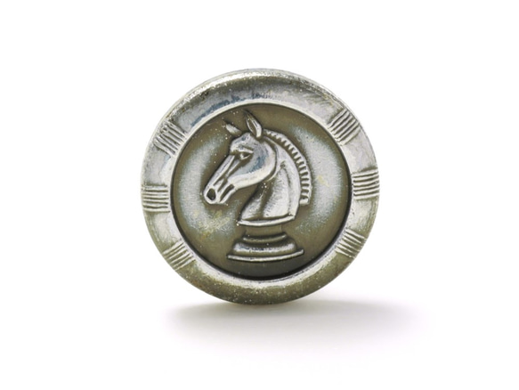 チェスのような馬の顔のカフスボタン Metal 031 3枚目の画像