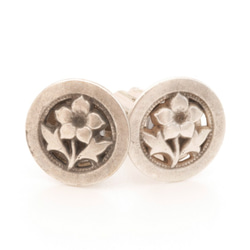 一輪の花がシックなカフスボタン Metal 104 タイピン・カフス 3B CUFFS