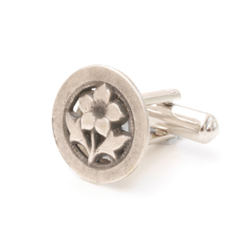 一輪の花がシックなカフスボタン Metal 104 タイピン・カフス 3B CUFFS