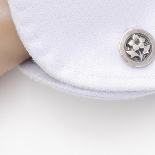 一輪の花がシックなカフスボタン Metal 104 タイピン・カフス 3B