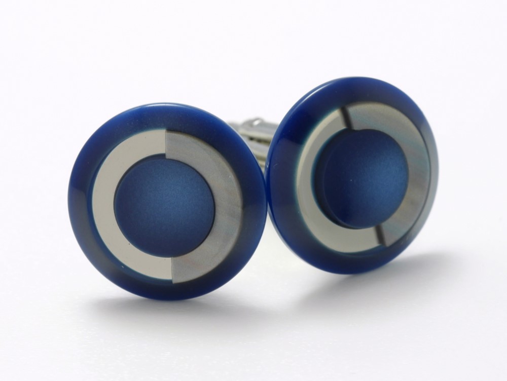 【再販】さりげなくそして強さを感じるダークブルーカフスボタン Premium 085