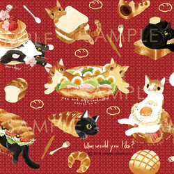 ポストカード　パンと猫　2種6枚セット 2枚目の画像