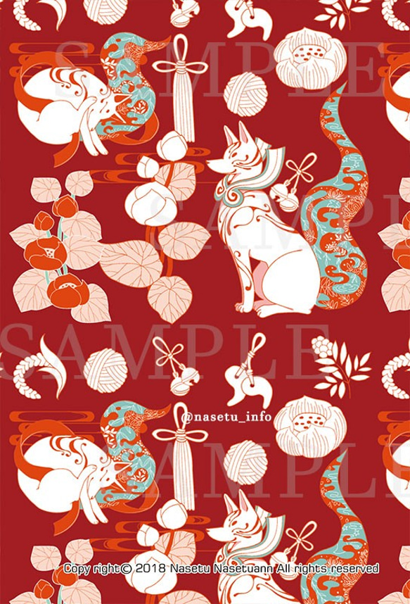 ポストカード花狐 4種合計4枚セット ポストカード 夏雪（なせつ） 通販