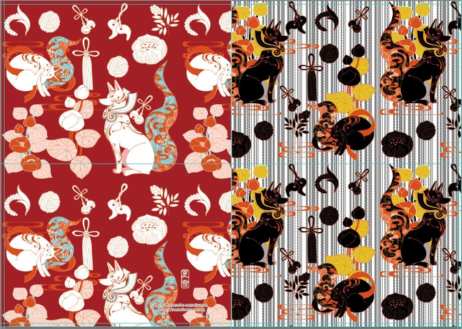 A4クリアファイル　狐のみ12種類各2枚24枚セット