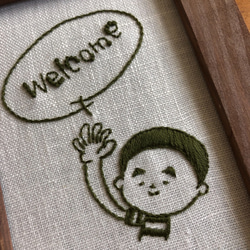 《オーダーメイド》「welcome」刺繍 フォトスタンド 2枚目の画像