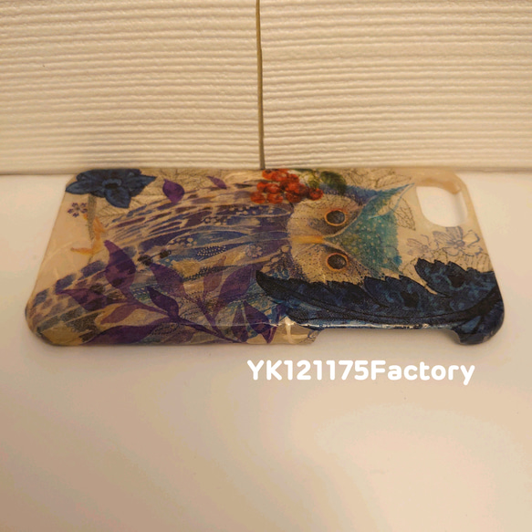 order②/8【ponynicola様／ご確認用】鬱蒼の森／ 梟のスマホケース(和紙＋‪α‬) 3枚目の画像