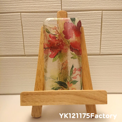 order①/4／水彩画タッチ3「ヴィンテージcol.」お花のスマホケース(カーディナルレッドVer 1枚目の画像