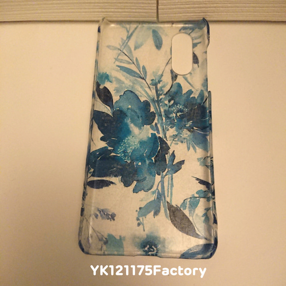 order③/6【yacchi様】水彩画タッチ3「ヴィンテージcol.」お花のスマホケース(ビリジアンブルーVer.) 4枚目の画像