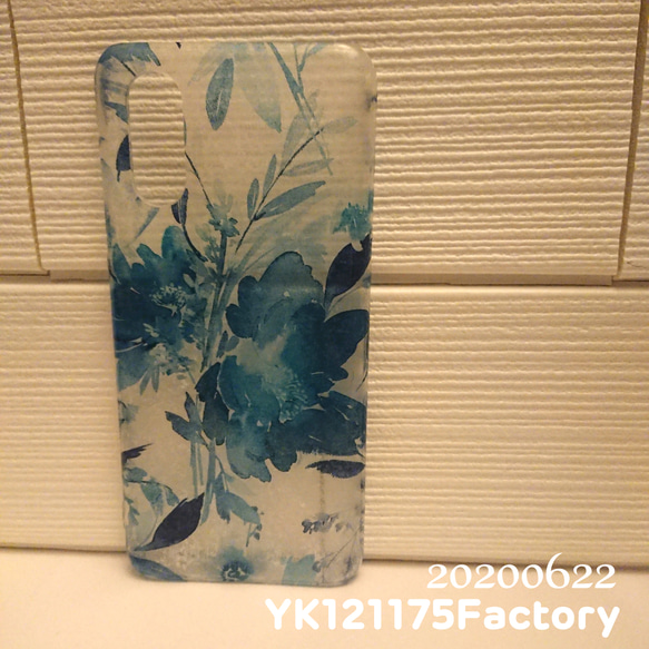 order③/6【yacchi様】水彩画タッチ3「ヴィンテージcol.」お花のスマホケース(ビリジアンブルーVer.) 6枚目の画像