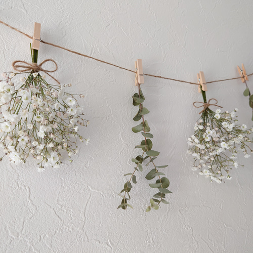 お部屋をリフレッシュ(*´˘`*)♡ ナチュラルガーランド～かすみ草  