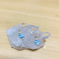 〜Pebble larimar〜 ★天然石ピアス★  大人気！！ ラリマー 〜小粒ピアス〜 1枚目の画像