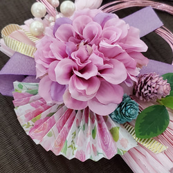 Happy Flower  しめ縄リースキット(ピンク)  ① アマビエさまプレゼント 2枚目の画像