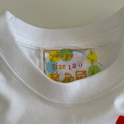 受注制作　kidsTシャツ「シンプル　てんとう虫と青リンゴ」80cm~140対応 5枚目の画像
