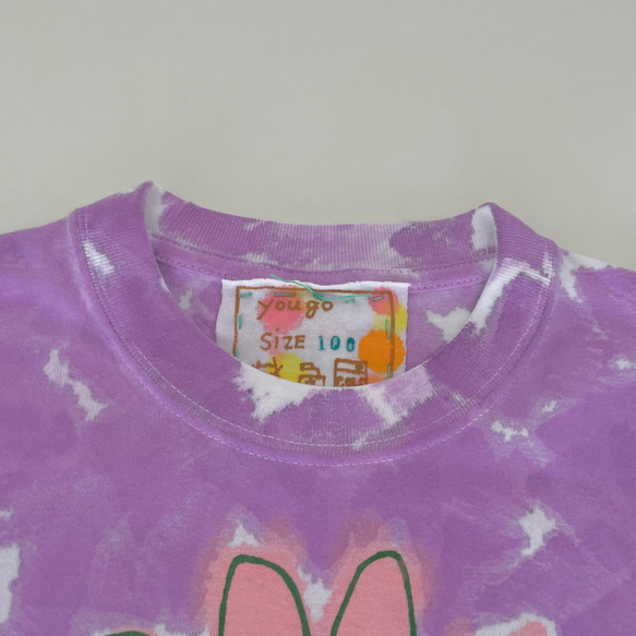 受注制作　kidsTシャツ「 「花　むら染紫」」80cm~140cm 3枚目の画像