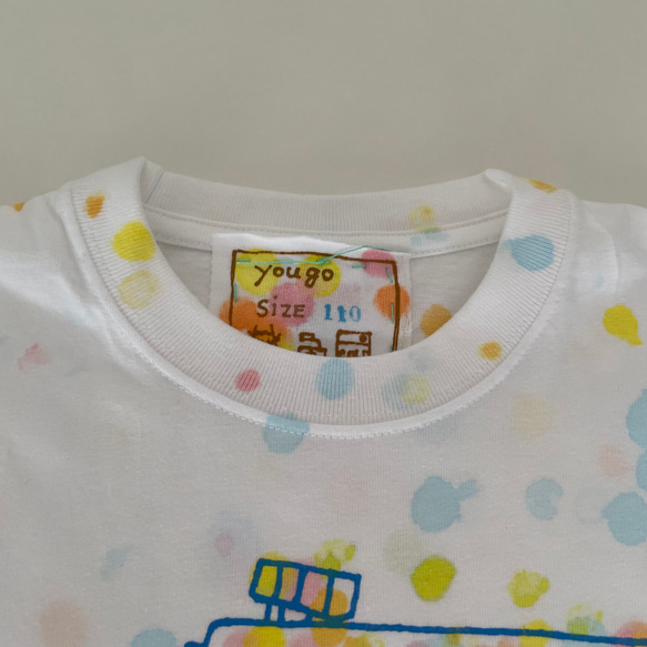 受注制作　kidsTシャツ「はたらく車〜パトカー」100cm~140対応 3枚目の画像