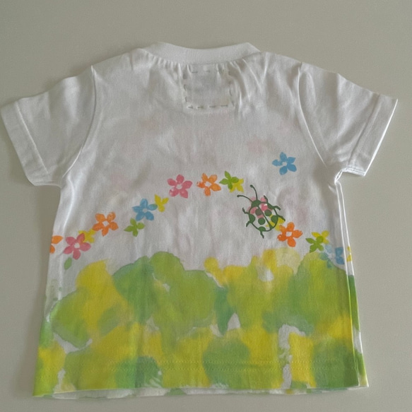 kidsTシャツ90cm「キリンと花リース」90-210916-4 3枚目の画像