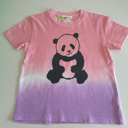 受注制作　kidsTシャツ「パンダ　段染め」80cm~140対応 1枚目の画像