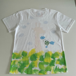 受注制作kidsTシャツ「キリン　雲と草原」80~140cm対応 3枚目の画像