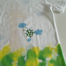 受注制作kidsTシャツ「キリン　雲と草原」80~140cm対応 4枚目の画像