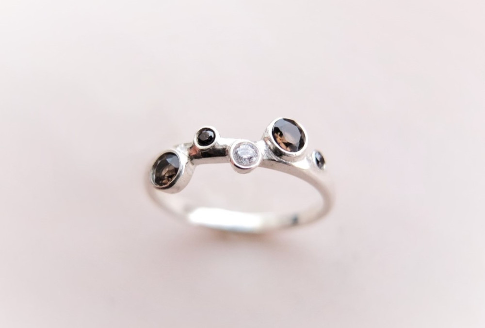 P'an smokey quartz silver ring(スモーキークォーツ)