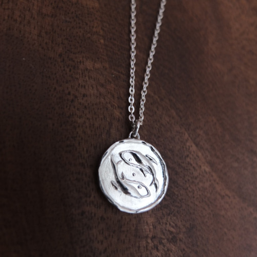 星座コインネックレス silver925 Pisces 魚座 ネックレス 星座コインネックレス silver925 Pisces 魚座 ネックレス