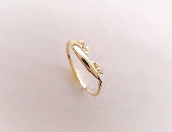 ＊ダイヤモンド*sulla luna~月~K10gold ring* 4枚目の画像