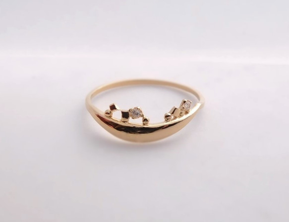 ＊ダイヤモンド*sulla luna~月~K10gold ring* 2枚目の画像