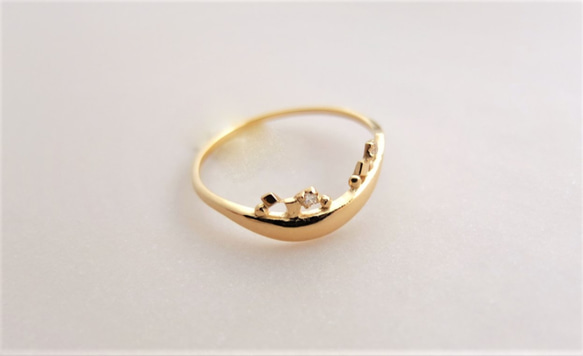 ＊ダイヤモンド*sulla luna~月~K10gold ring* 3枚目の画像