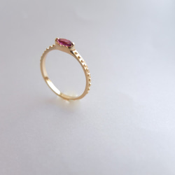 ガーネットK10gold ring～アンティーク風～1月誕生石 4枚目の画像