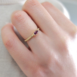 ガーネットK10gold ring～アンティーク風～1月誕生石 5枚目の画像