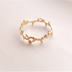 ＊～葉を纏う～foglia ダイヤモンド k10gold ring 1枚目の画像