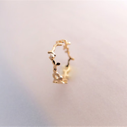 ＊～葉を纏う～foglia ダイヤモンド k10gold ring 4枚目の画像