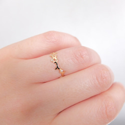 ＊～葉を纏う～foglia ダイヤモンド k10gold ring 6枚目の画像