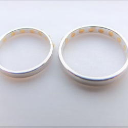 「Creema限定」スタッズ　シルバーペアリング＊studs pair ring silver　単品販売可能 5枚目の画像