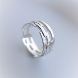 組み木シルバーリング＊KUMIKI solid silver ring 2枚目の画像