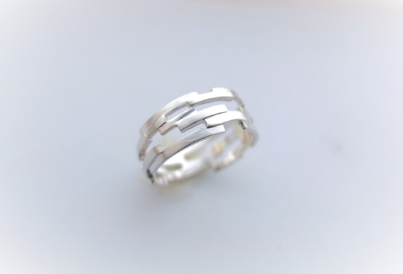 組み木シルバーリング＊KUMIKI solid silver ring 4枚目の画像