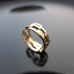 組み木ゴールドリングKUMIKI solid silver ring（K18gold plating) 3枚目の画像