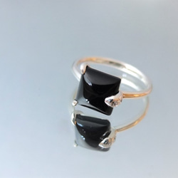 オニキス~square shape silver ring~ 2枚目の画像